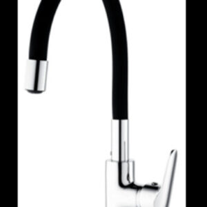 Monocomando Cromo con flexible Negro